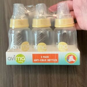 Avima Baby Anti-Colic Bottles 3 Pack - Yellow and Clear-NWT